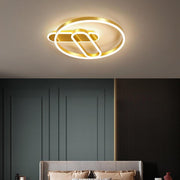 Geometric Circle LED Flush Mount Ceiling Light - Modern Metal