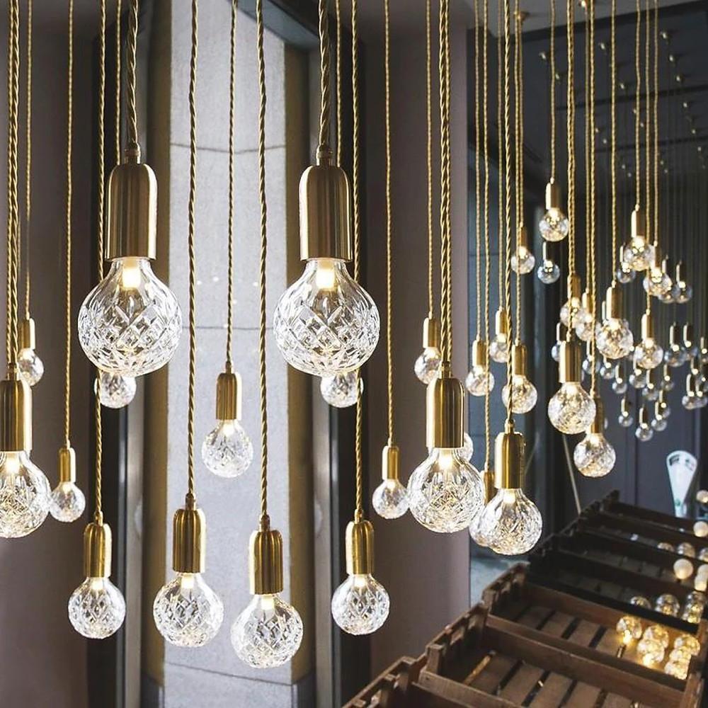 Modern Acrylic Bubble Globe LED Pendant Light Cluster Island Lamp