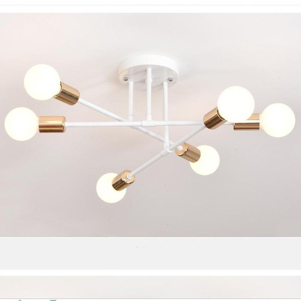 Modern Sputnik Chandelier 6-Light Metal Semi Flush Mount