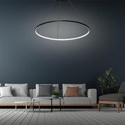 24" Modern Ring Pendant Light with Opal Acrylic Shade & LED