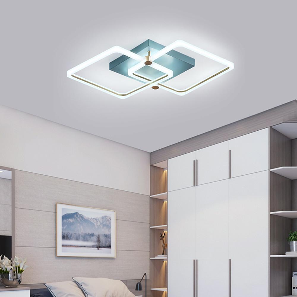 Modern Dimmable LED Flush Mount Ceiling Light with Acrylic Squares