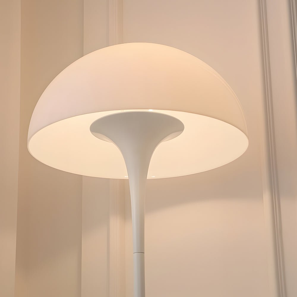 Modern White Mushroom Dome Floor Lamp with 3-Step Dimming