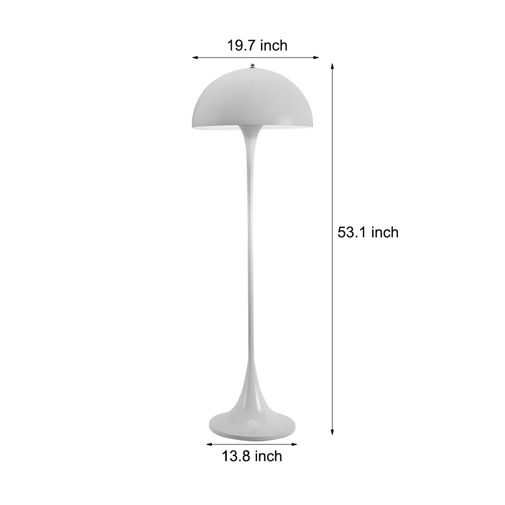 Modern White Mushroom Dome Floor Lamp with 3-Step Dimming