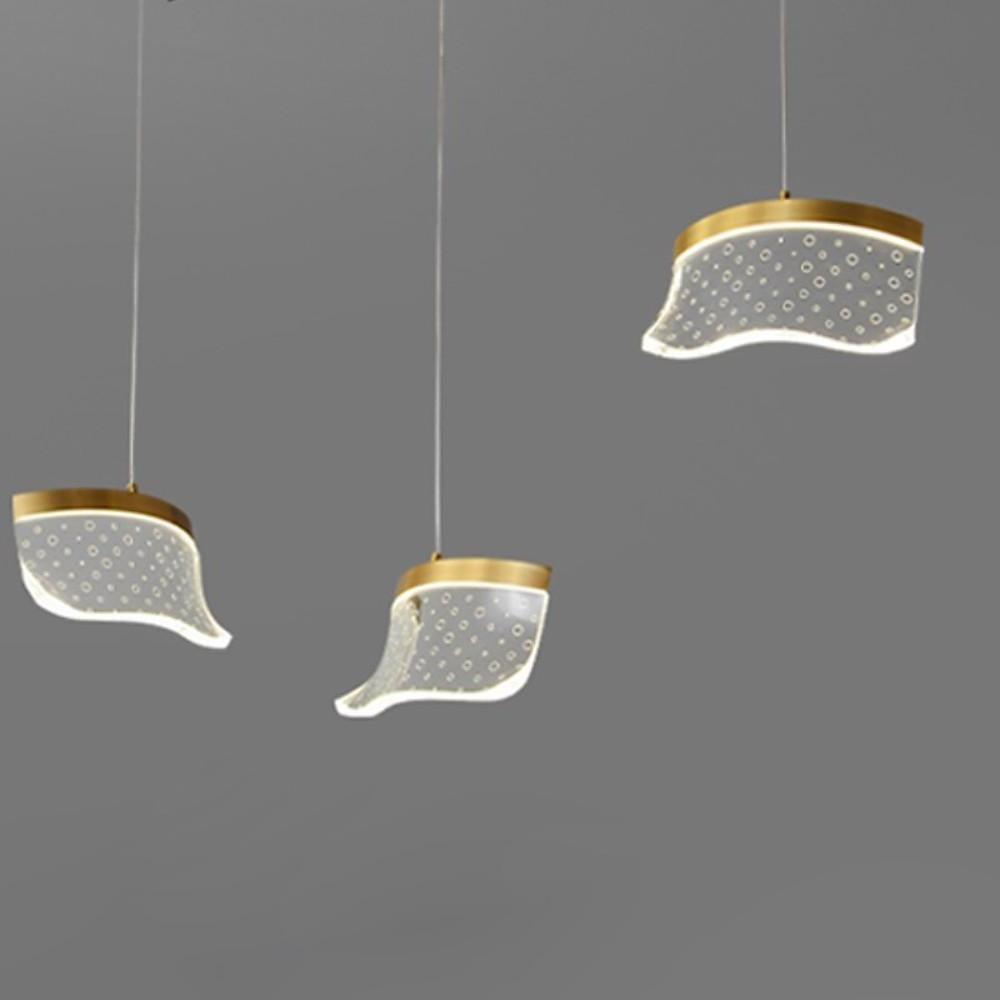 Geometric Copper Acrylic Pendant Light – Modern LED Downlight
