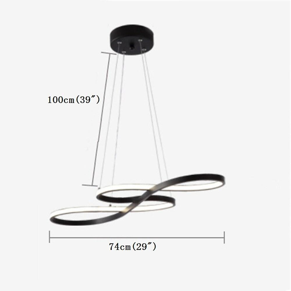 Modern Wave Silicone LED Pendant Light - Adjustable Dining Room