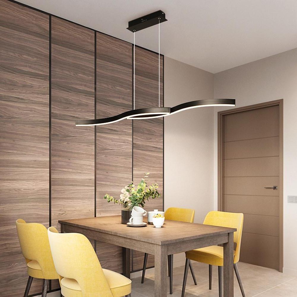 Dual Wave Modern Pendant Light Metal PVC 2-Light Chandelier