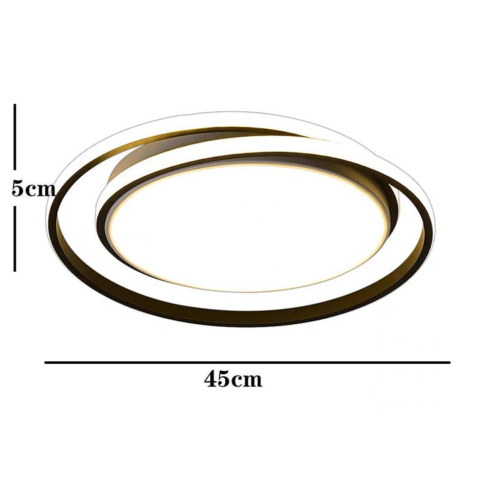 Modern Circular LED Flush Mount Ceiling Light - Black & Gold