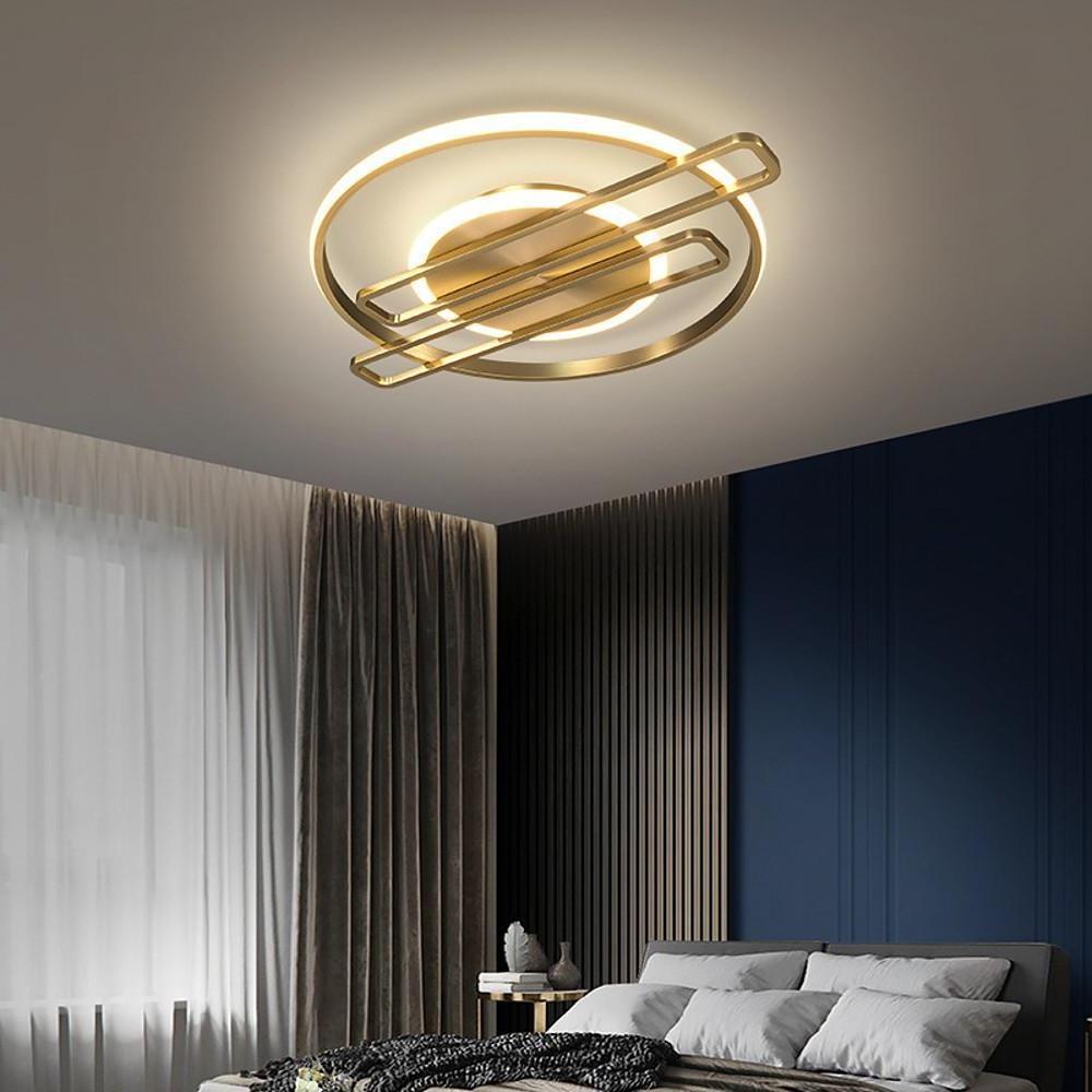 Circular Linear LED Flush Mount Ceiling Light – Dimmable Nordic Design
