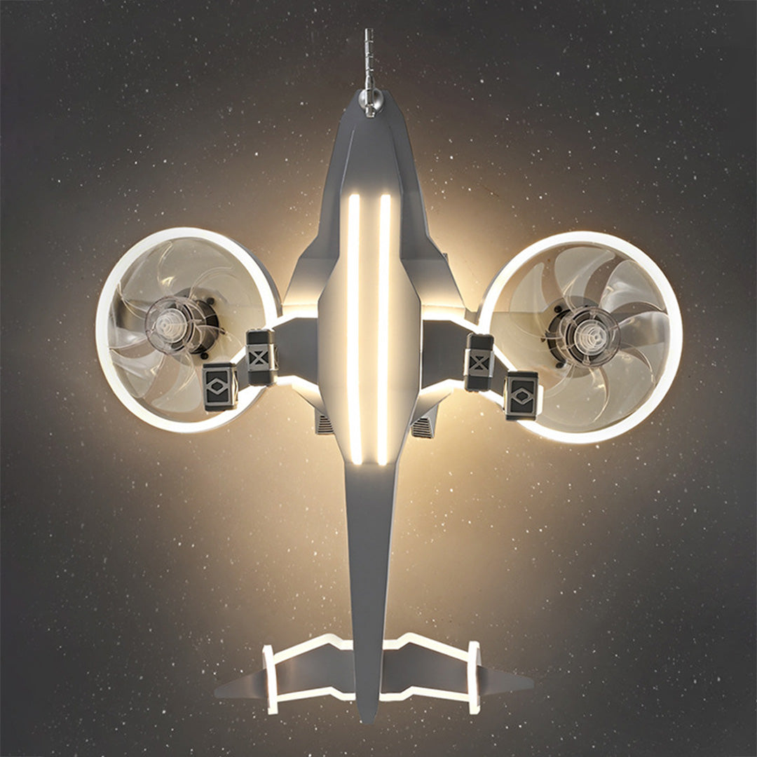 Fighter Jet Ceiling Fan Light with Inbuilt LED for Kids Room