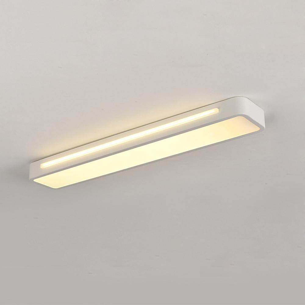 Modern Rectangular LED Flush Mount Ceiling Light - Metal & Acrylic
