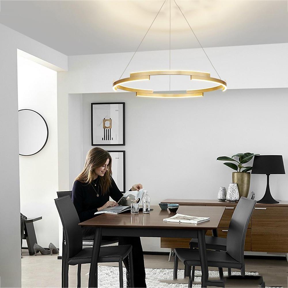 Circular LED Chandelier Modern Metal Ring Pendant Light