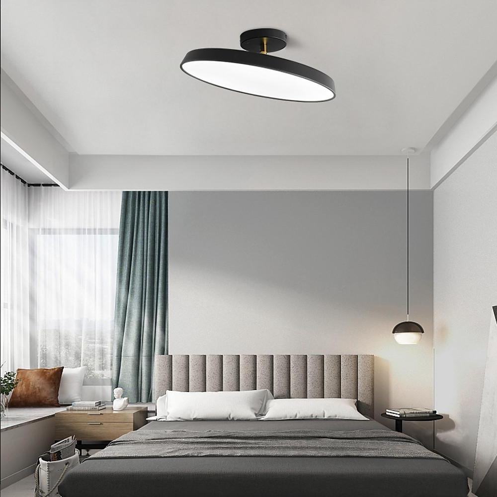Adjustable Circular LED Semi-Flush Mount Ceiling Light