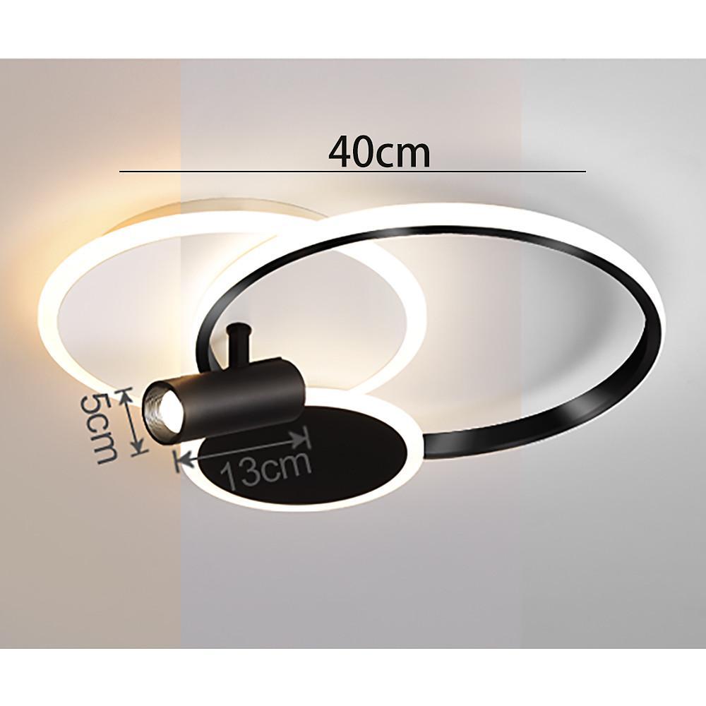 Modern LED Ring Flush Mount Ceiling Light with Adjustable Spotlights