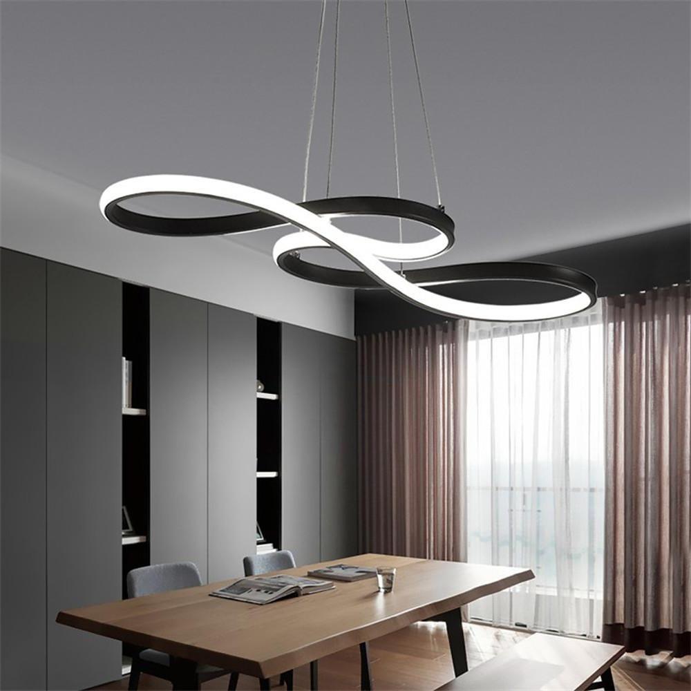 Modern Geometric Wave Chandelier Metal Silica Gel Ceiling Light