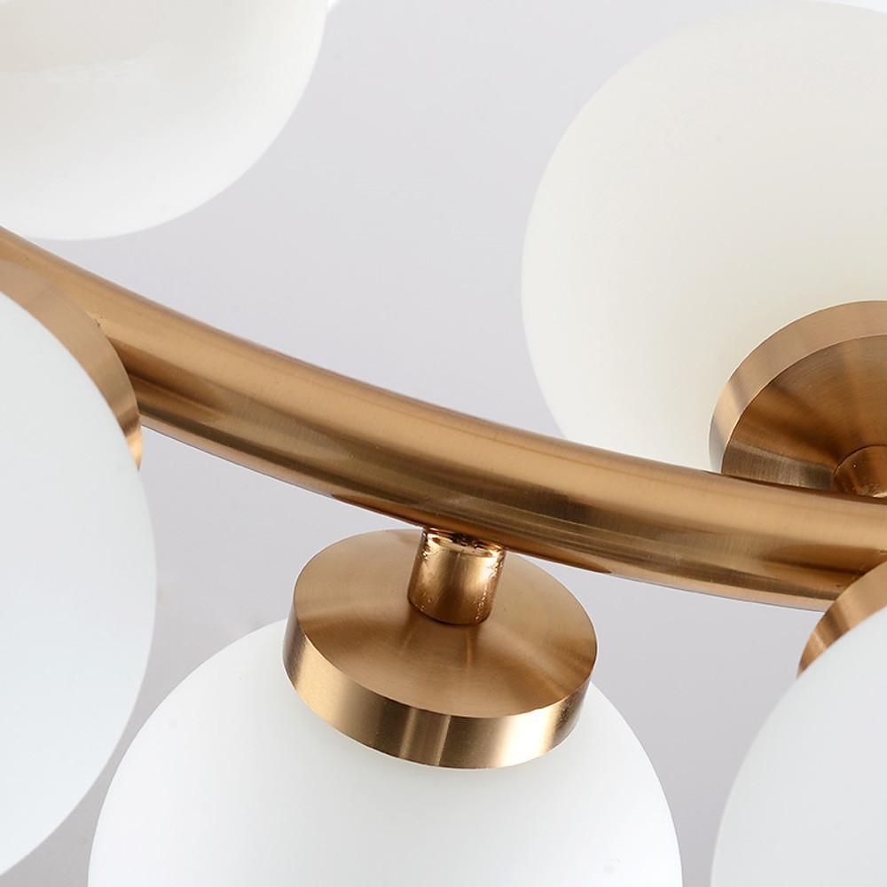 Modern Glass Globe Cluster Chandelier with Electroplated Finish