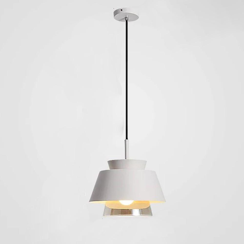 Modern Glass Pendant Light with Metal Finish & Adjustable Cord