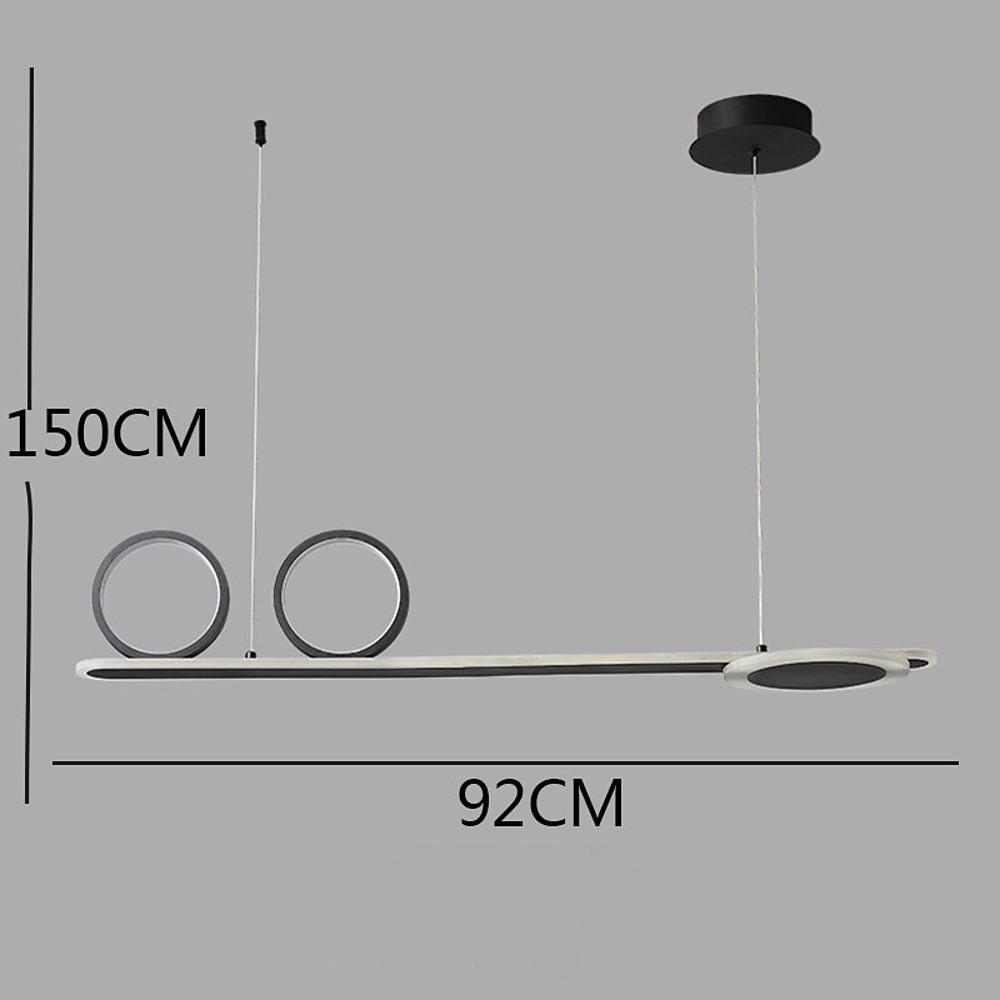 Modern 3-Circle Linear LED Pendant Light – Metal & Acrylic