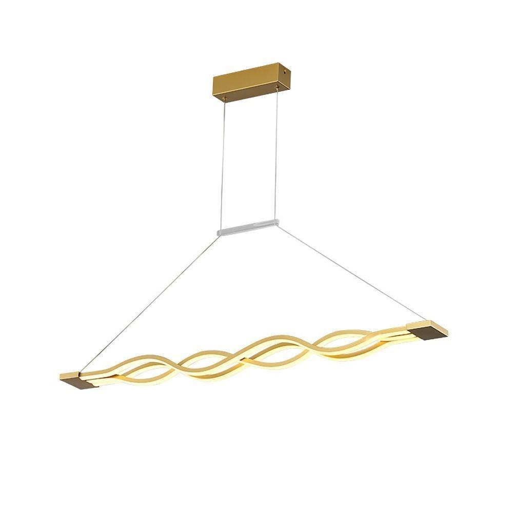Modern Wave LED Pendant Light 39'' Aluminum Dining Chandelier
