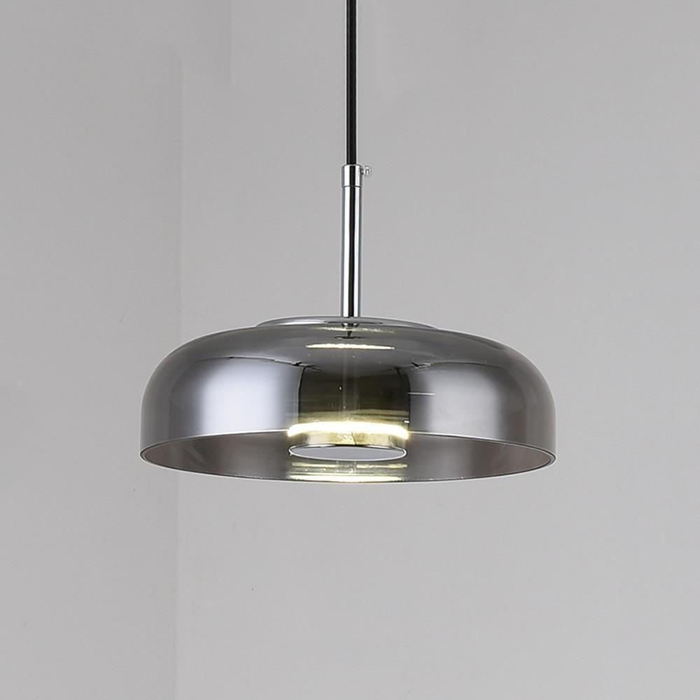 Modern Glass Pendant Light with Electroplated Metal Finish