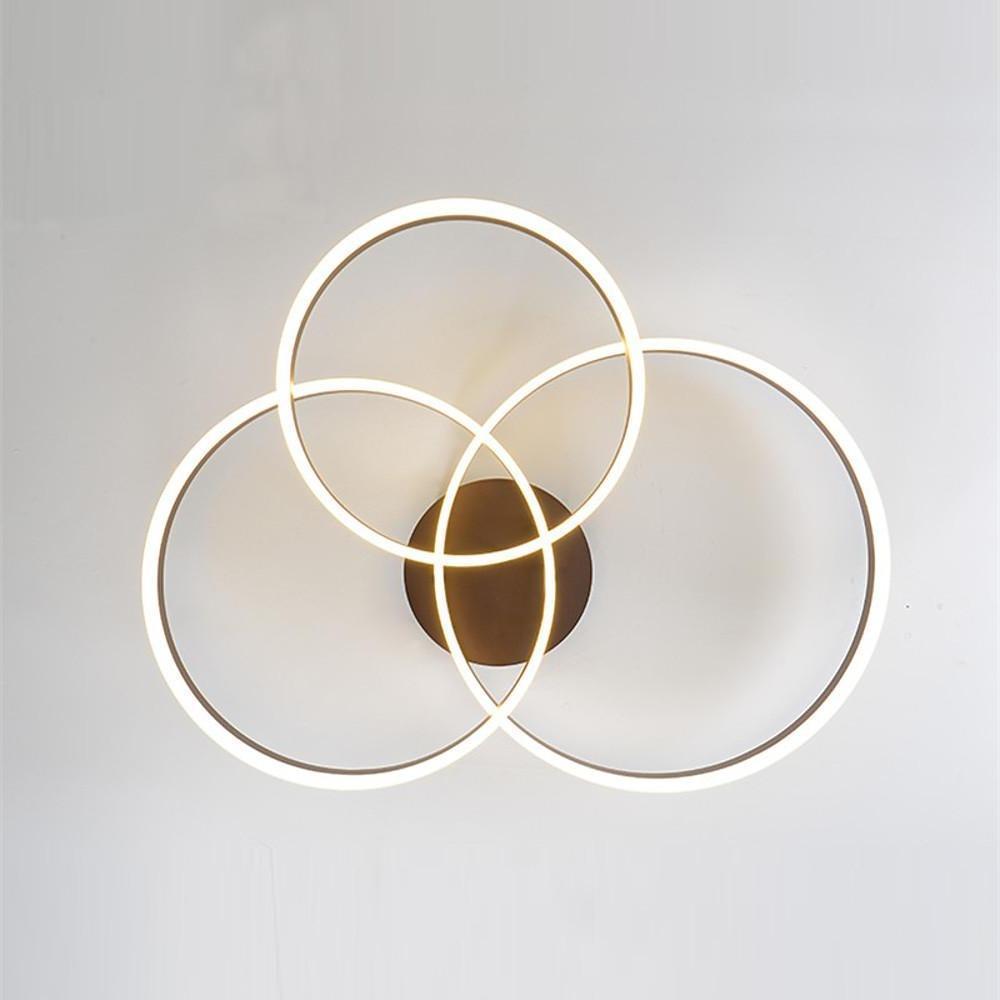 Modern Three-Ring LED Flush Mount Ceiling Light - Metal & Acrylic