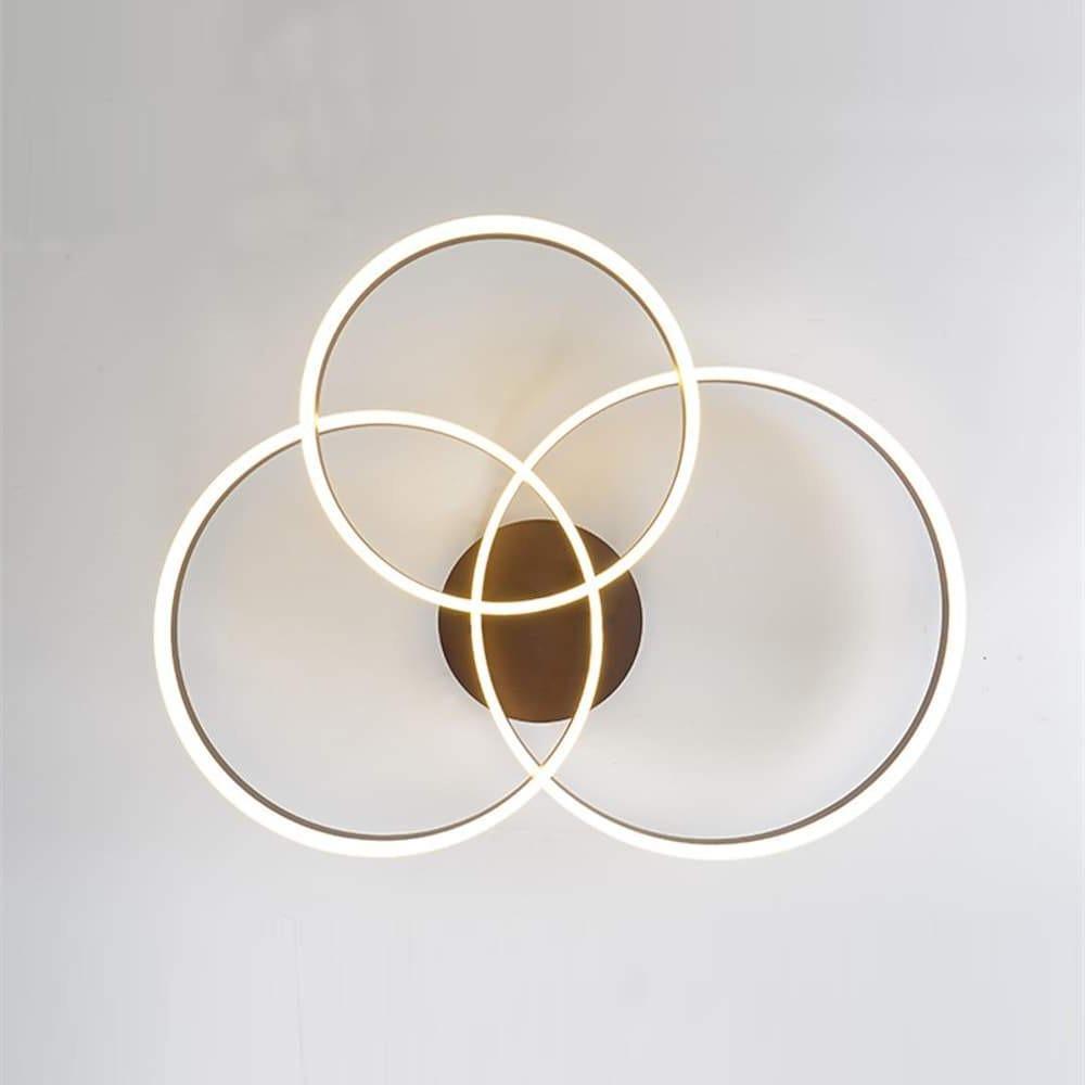 Modern 3-Circle Flush Mount Ceiling Light with Dimmable LED