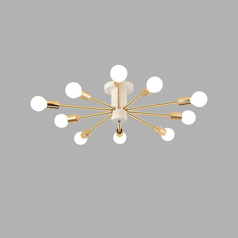 Modern Sputnik Chandelier - 10-Light Geometric Metal Pendant