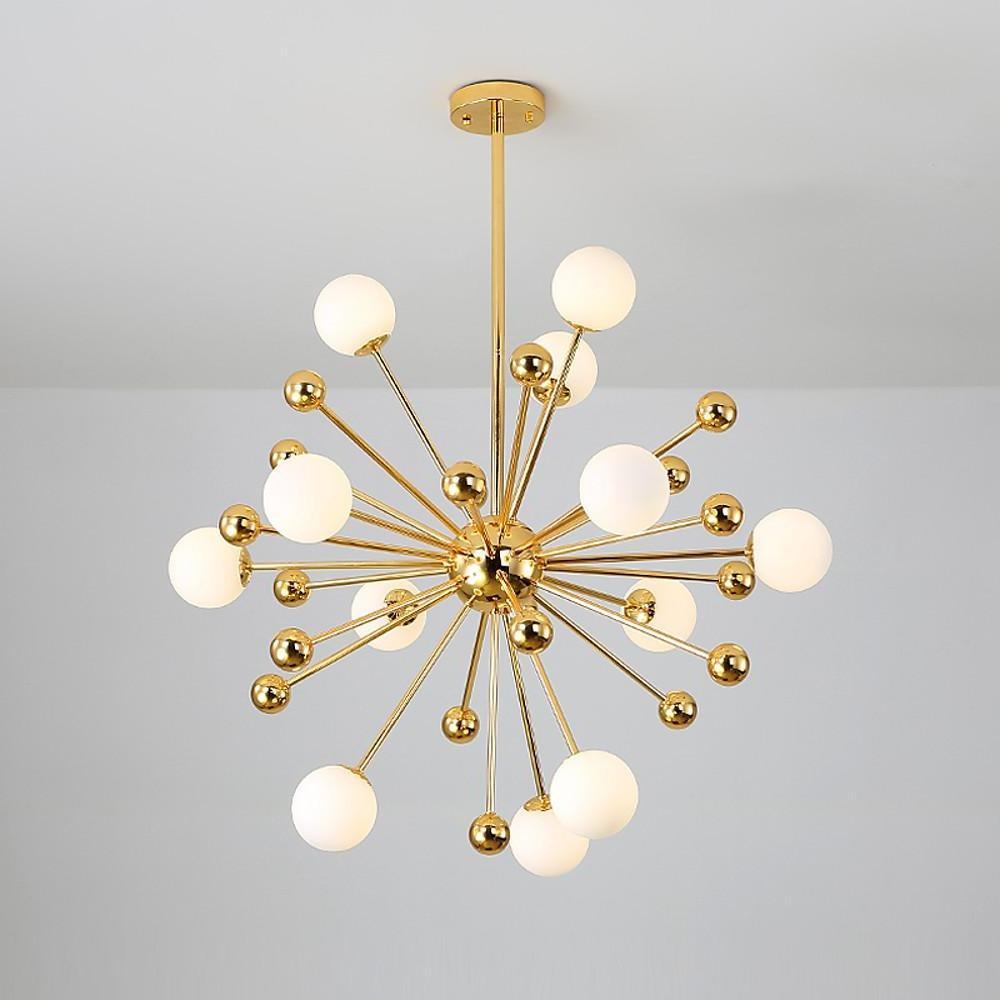 Modern Sputnik Chandelier 12-Light Globe Glass Bubble Pendant