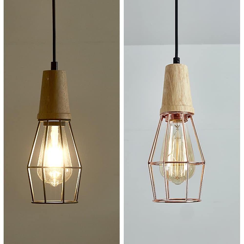 Vintage Lantern Pendant Light | Metal Wood Design | LED Ceiling