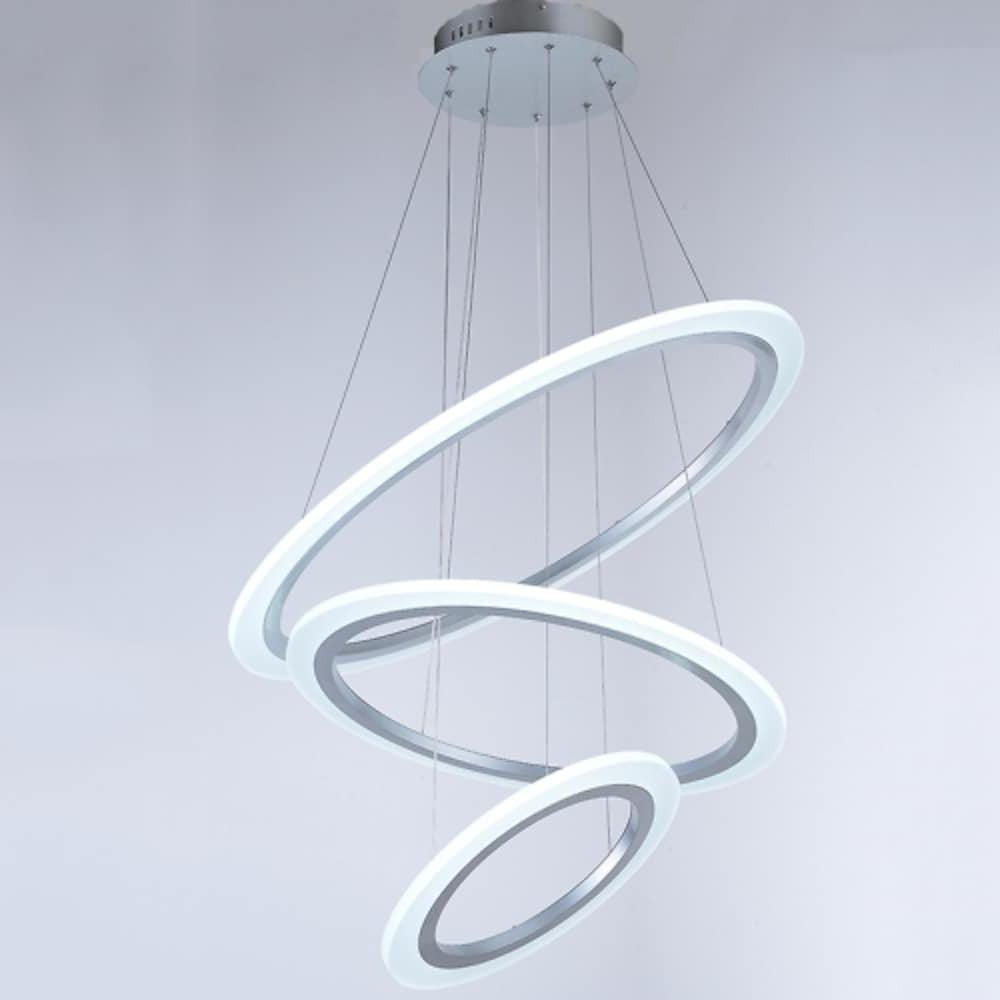 3-Ring Modern LED Chandelier with Acrylic Shades