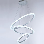 3-Ring Modern LED Chandelier with Acrylic Shades