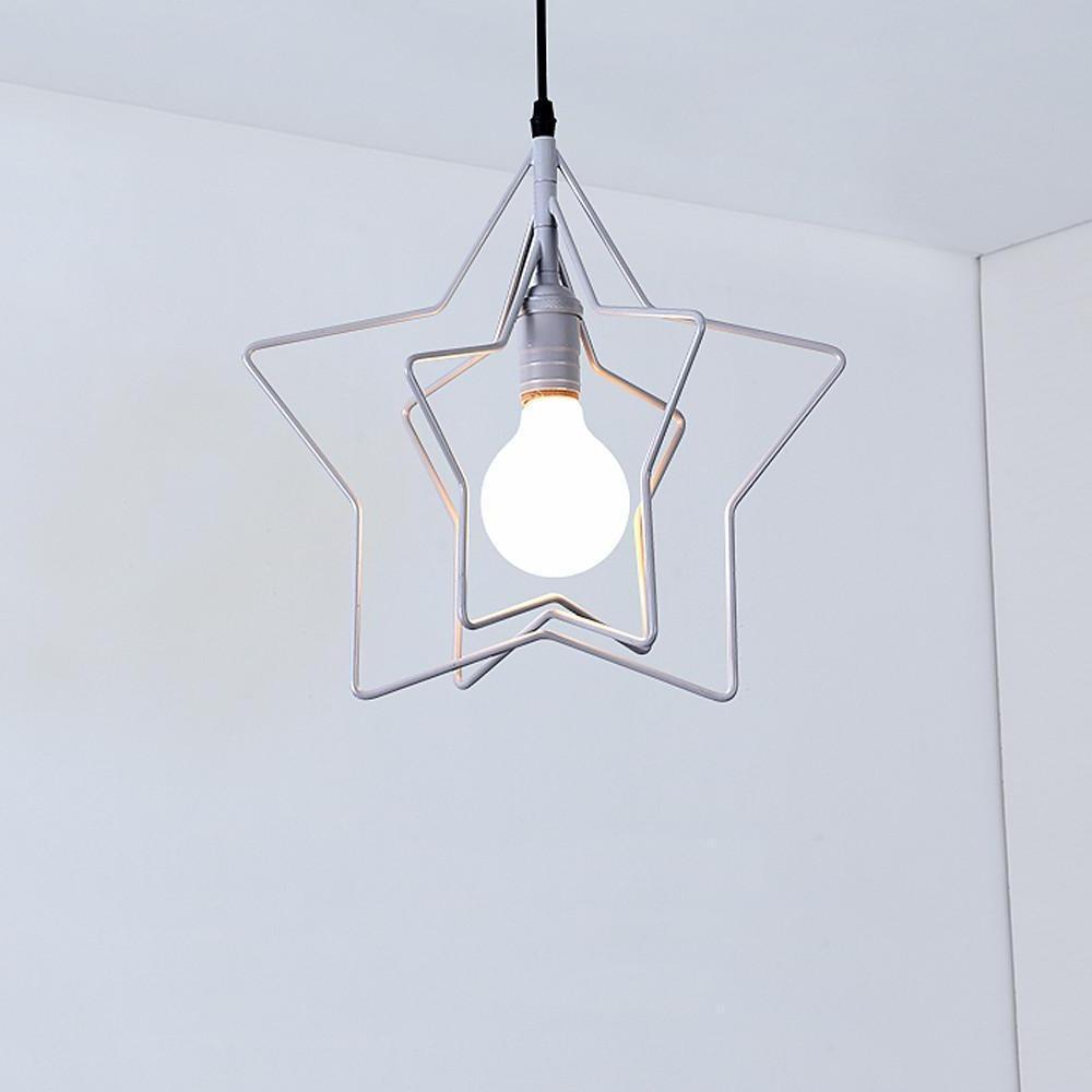 Modern Star Shaped Metal Pendant Light with Adjustable Cord