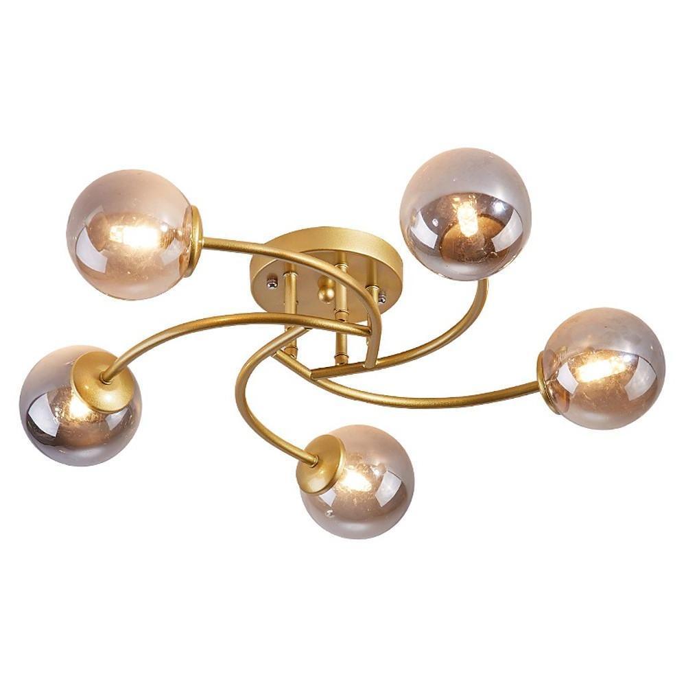 Modern Glass Globe Semi Flush Mount Ceiling Light - 3 or 5 Light