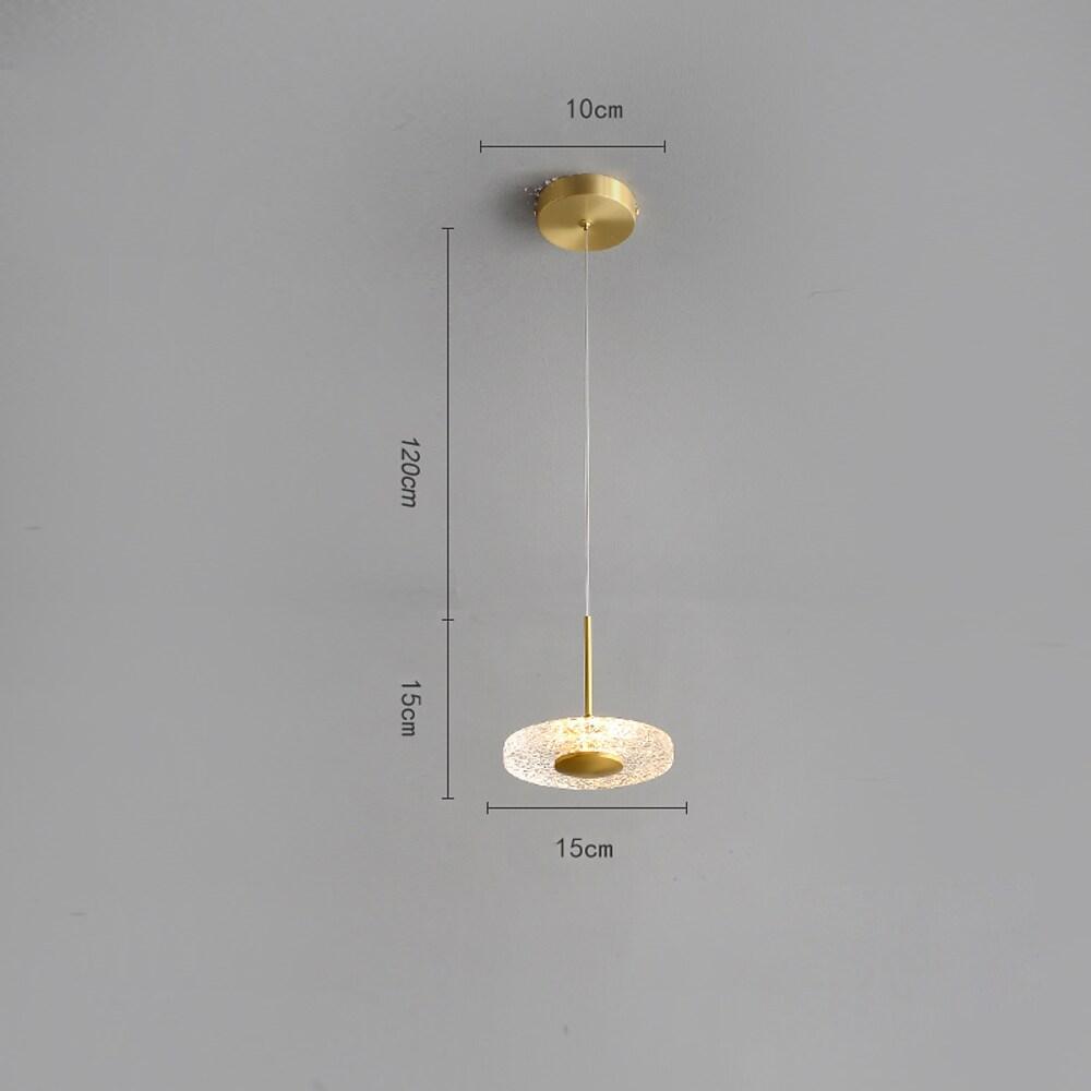 Gold Circular Pendant Light with Acrylic Shade LED Ambient Lighting