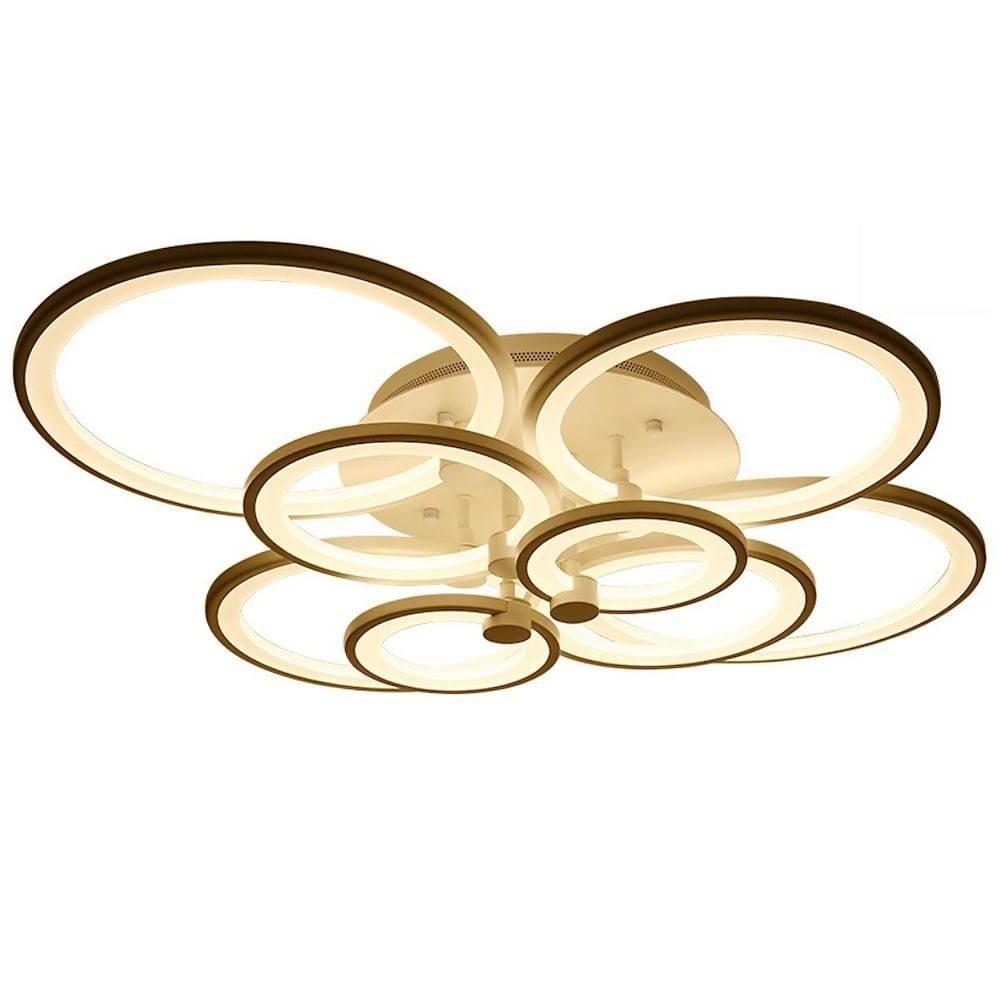 Modern Semi Flush Mount Light with Overlapping Rings - LED Ceiling