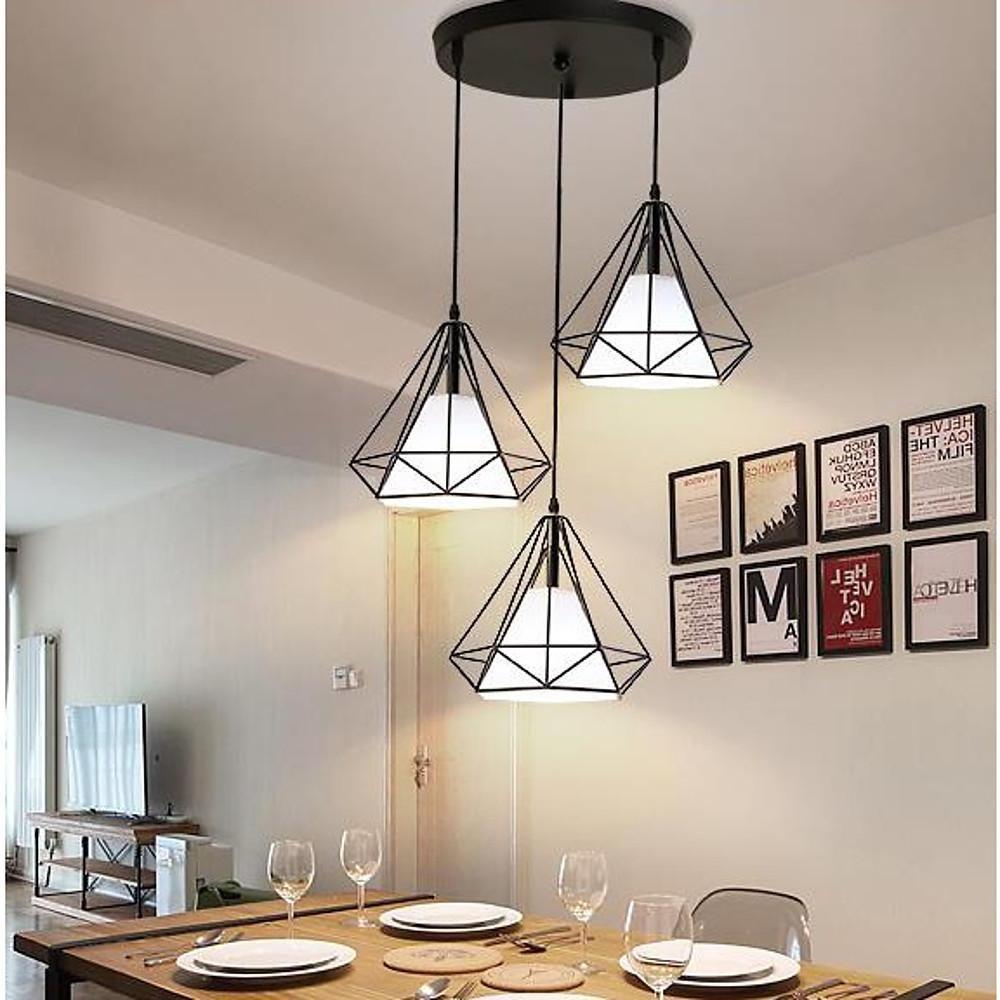 Modern Geometric Pendant Light - 3-Tier Metal Cluster Ceiling Fixture