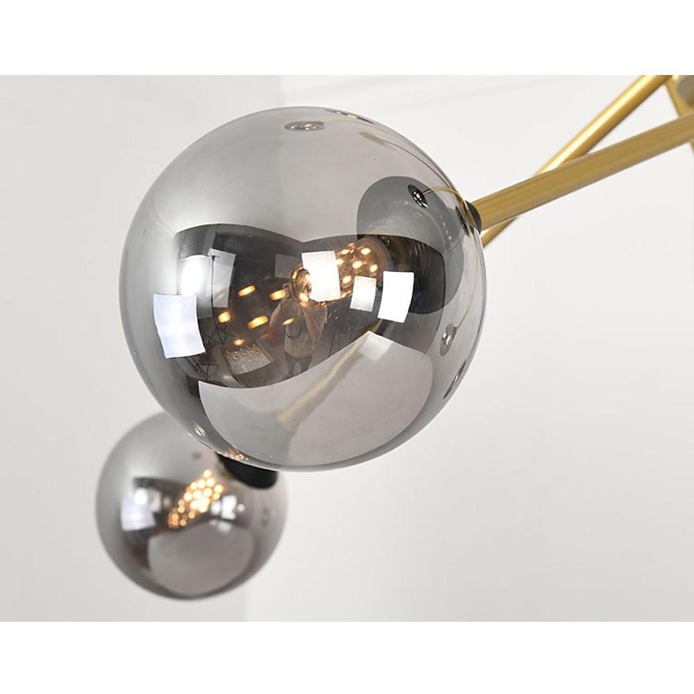 Modern Glass Sputnik Chandelier with Metal Frame