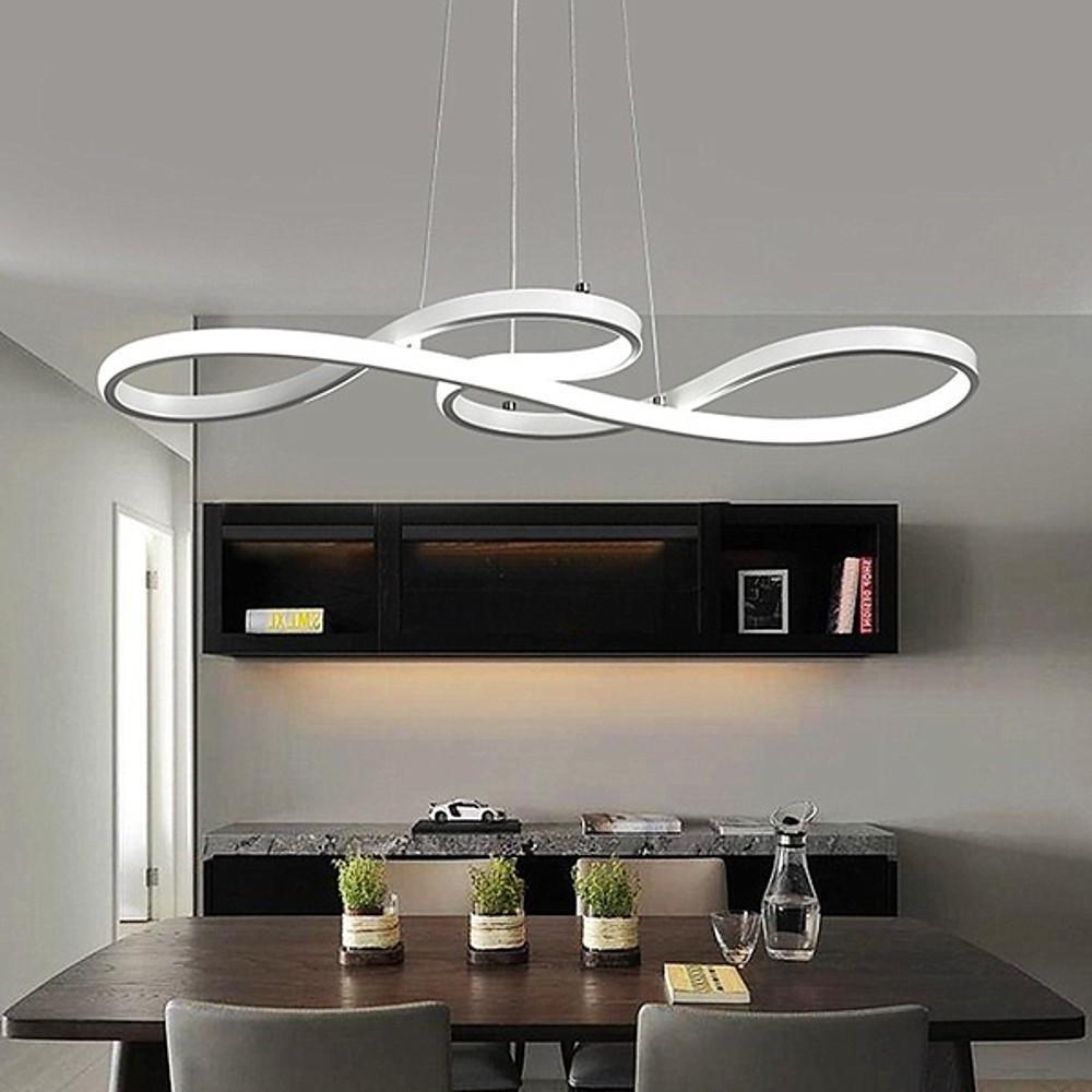 Modern Geometric Wave Chandelier Metal Silica Gel Ceiling Light