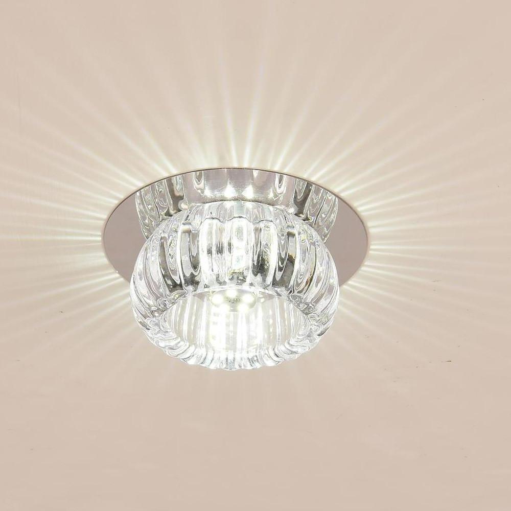 Geometric Crystal Flush Mount Ceiling Light Metal LED 4 Inch