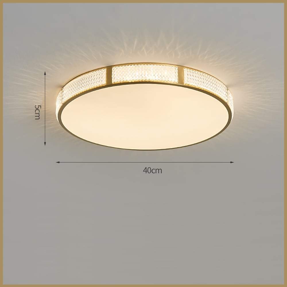 Nordic Circular Copper Flush Mount Ceiling Light with Acrylic Shade