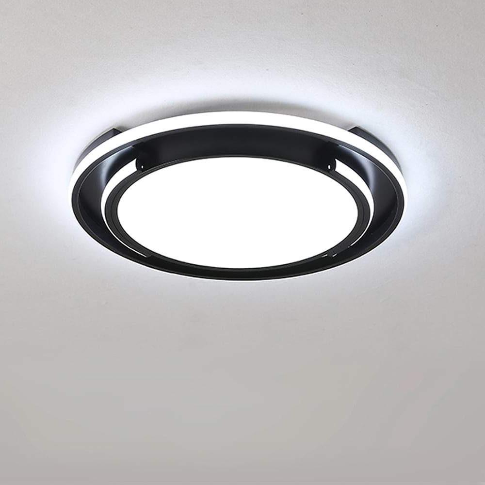 Circular Dimmable LED Flush Mount Ceiling Light in Black