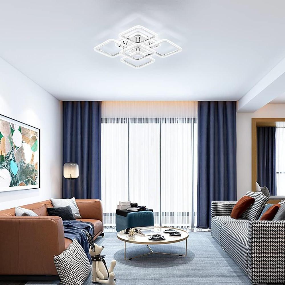 Modern Square Flush Mount LED Ceiling Light – Acrylic & Metal