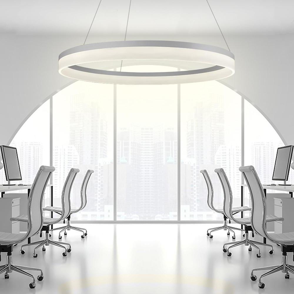Modern Circular LED Pendant Light Aluminum Acrylic Island Lighting