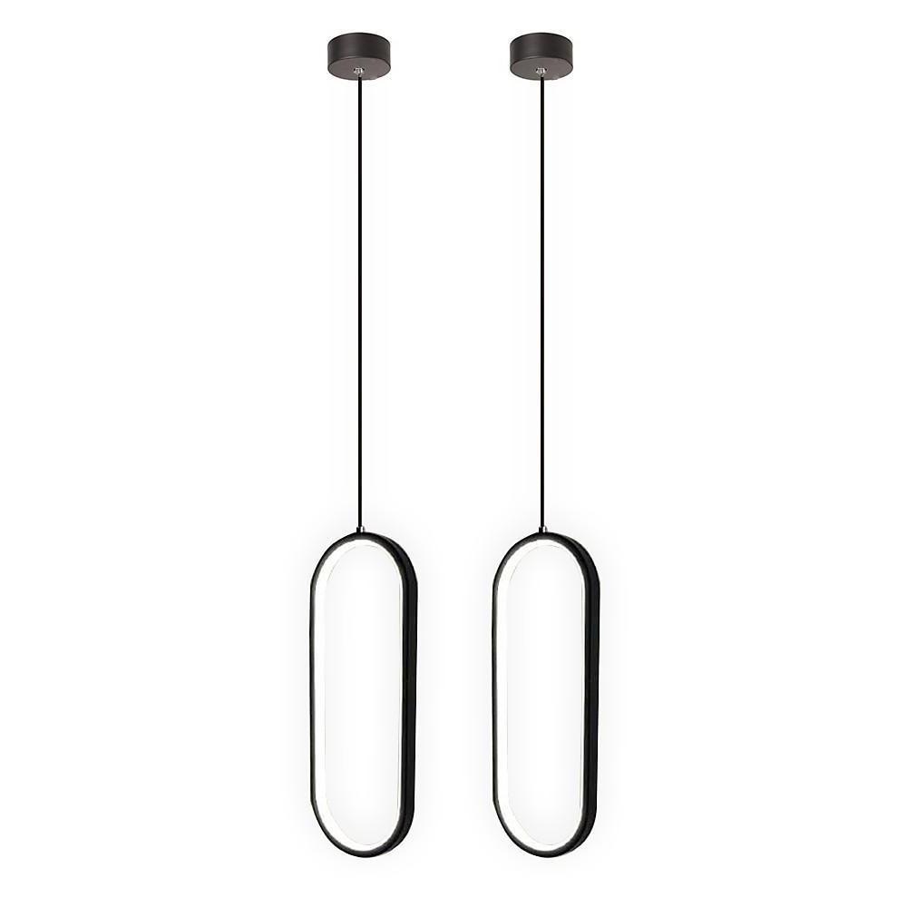 Rounded Rectangle LED Pendant Light Modern Aluminum Ceiling Fixture