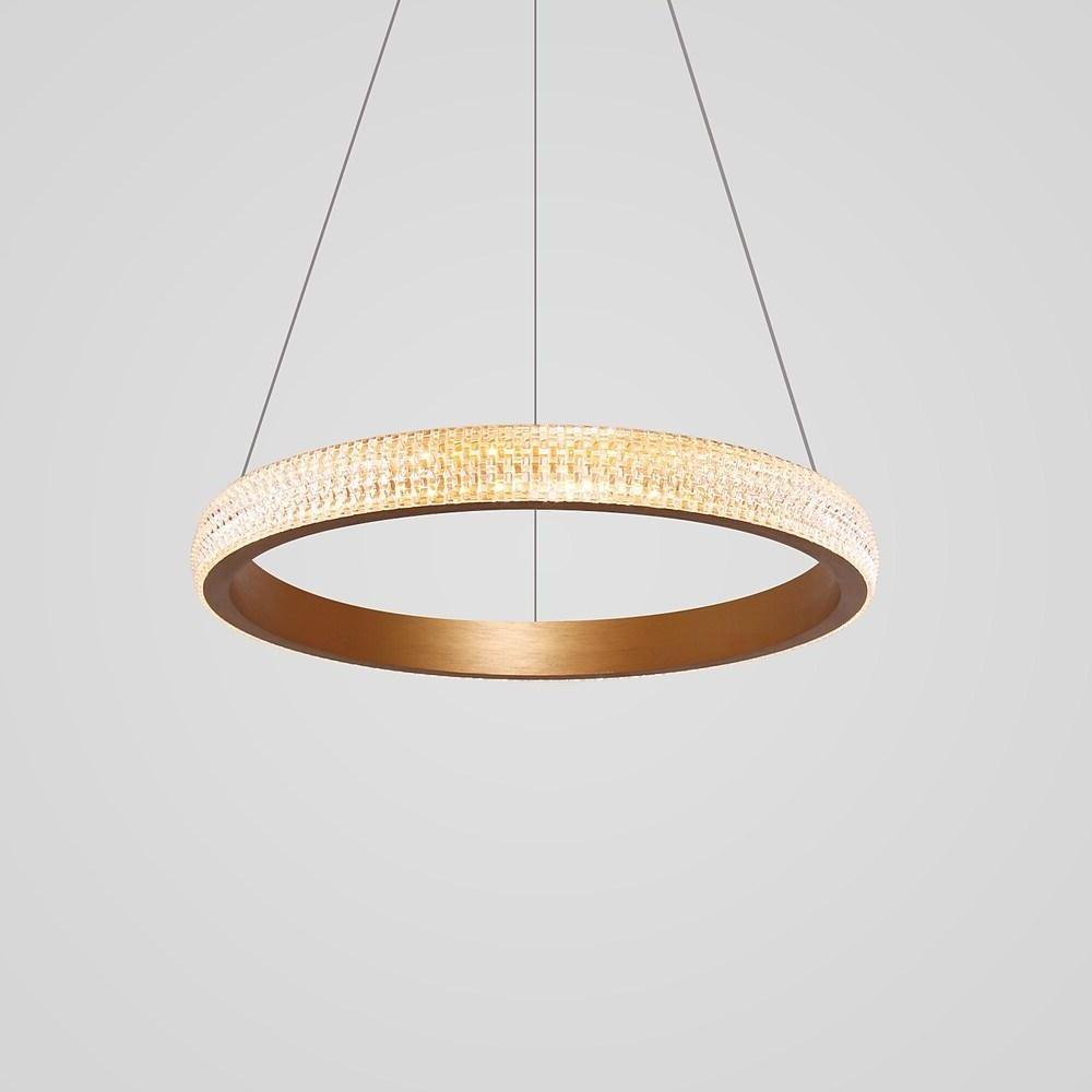 Modern Gold Circular LED Pendant Light Aluminum Chandelier