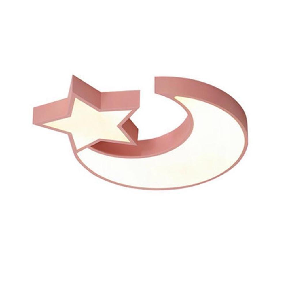 Star Moon Flush Mount LED Ceiling Light Dimmable Kids Bedroom