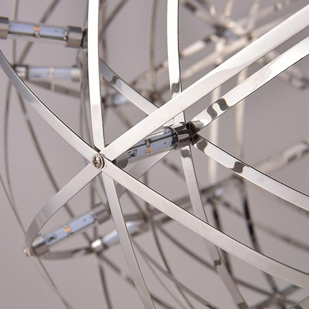 Modern Woven Sphere Pendant Light Stainless Steel LED 12 Inch
