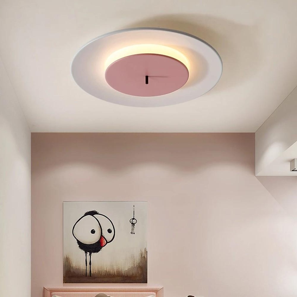 Modern LED Flush Mount Ceiling Light - Dual Circle Geometric Design
