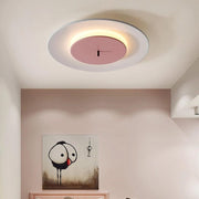 Modern LED Flush Mount Ceiling Light - Dual Circle Geometric Design