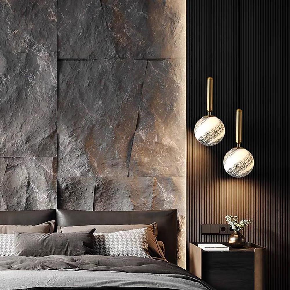 Distressed Globe Pendant Light Metal Acrylic Ceiling Fixture