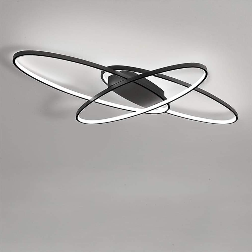 Overlapping Oval LED Flush Mount Ceiling Light - Modern Metal